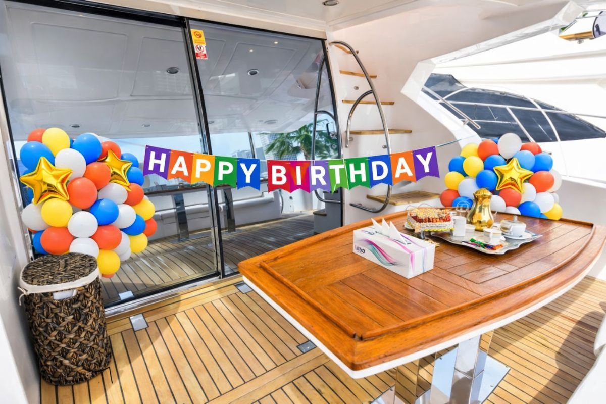 56 FT Majesty Yacht Birthday Dubai Balloons