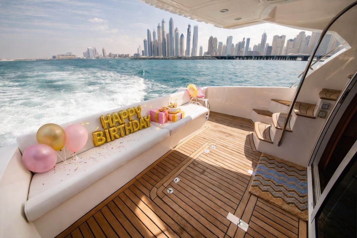 44 ft Luxury Majesty Birthday Yacht Dubai Side View