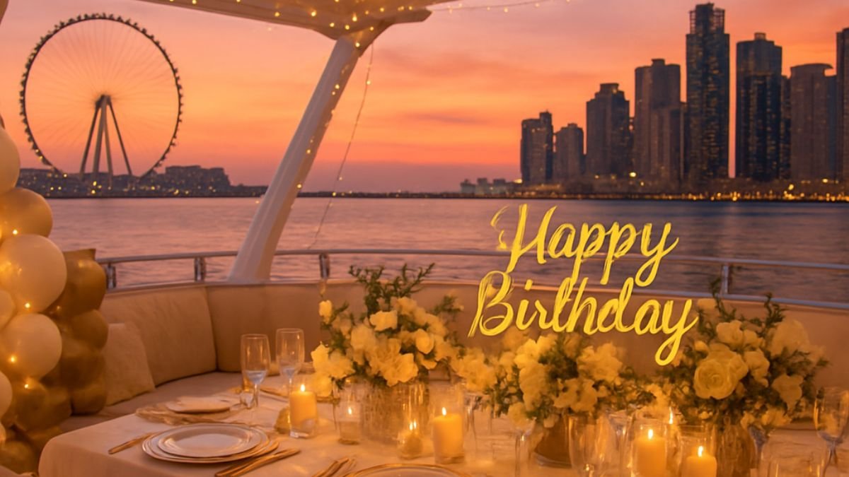 Dubai Marina Yacht Birthday Rental with Premium Setup and Skyline Views