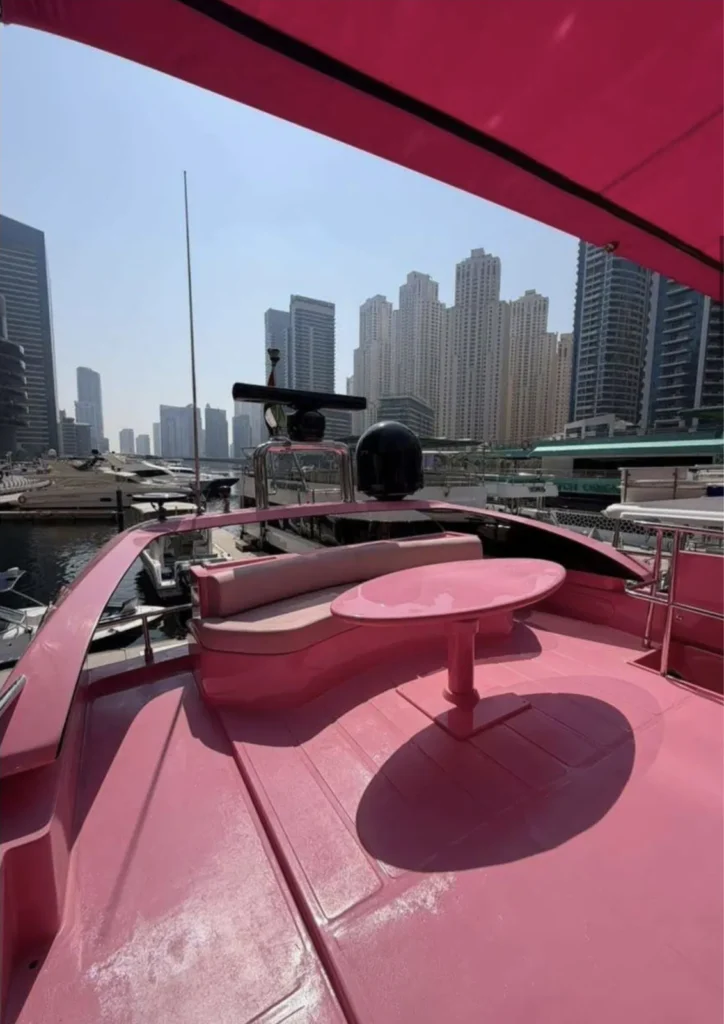 Pink Yacht 64 birthday yacht in Dubai