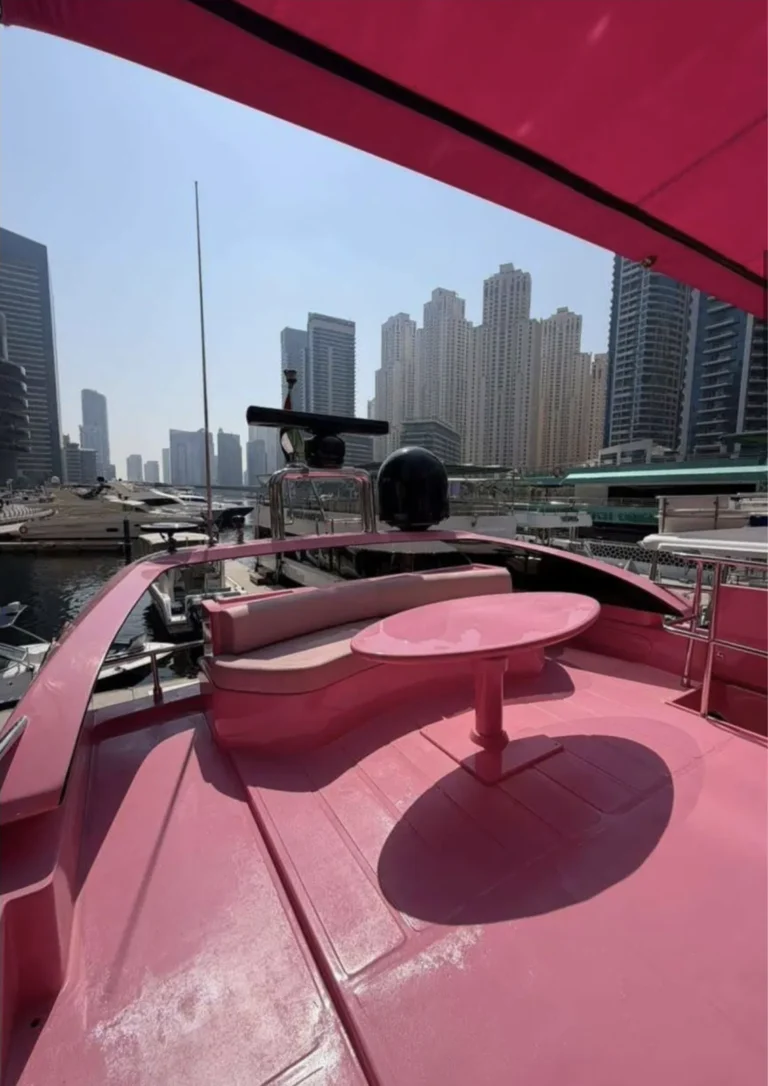 Pink Yacht 64 birthday yacht in Dubai